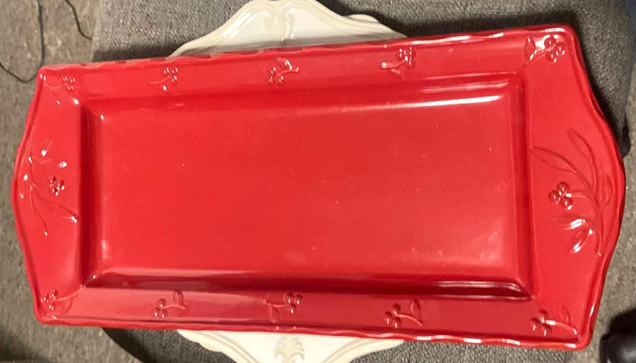 Bella Red (Ruby) Large Sandwich Tray by Swiss Colony-1