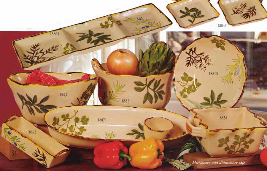 Herb Garden 6" Square Baker by Saparna-1