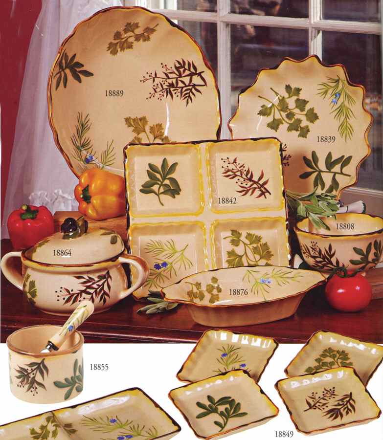 Herb Garden 13" Pasta Serving Bowl by Saparna-1