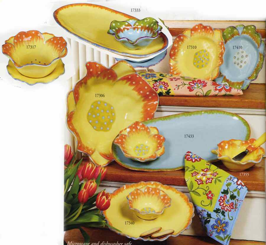 Mirabella (Yellow Orange) 13" Large Salad Serving Bowl by Saparna-1