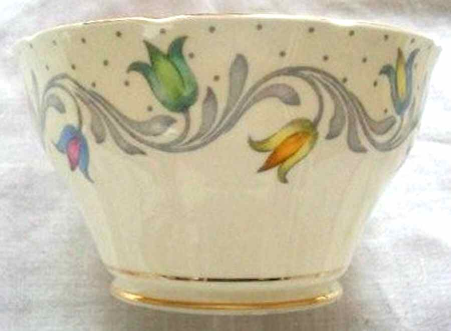 L'Nore (Multicolor Flower, Gray Scroll, Dot) Open Sugar Bowl by Salisbury-1
