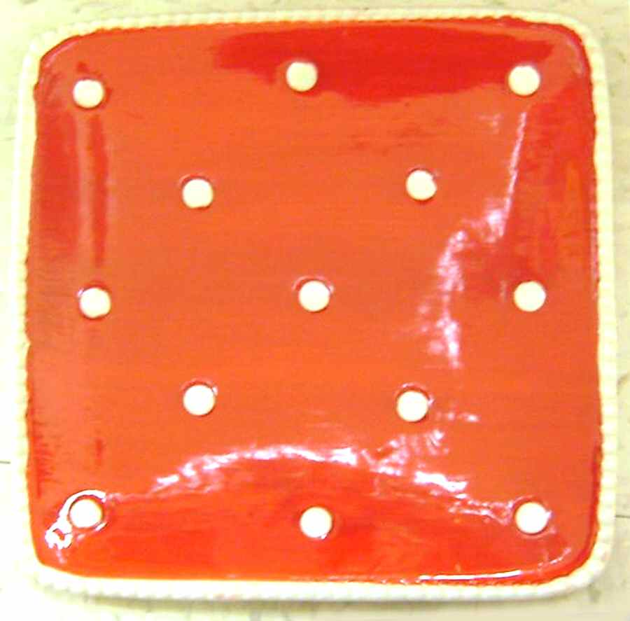 S2V1 Red Square Salad Plate by Savinio Designs-1