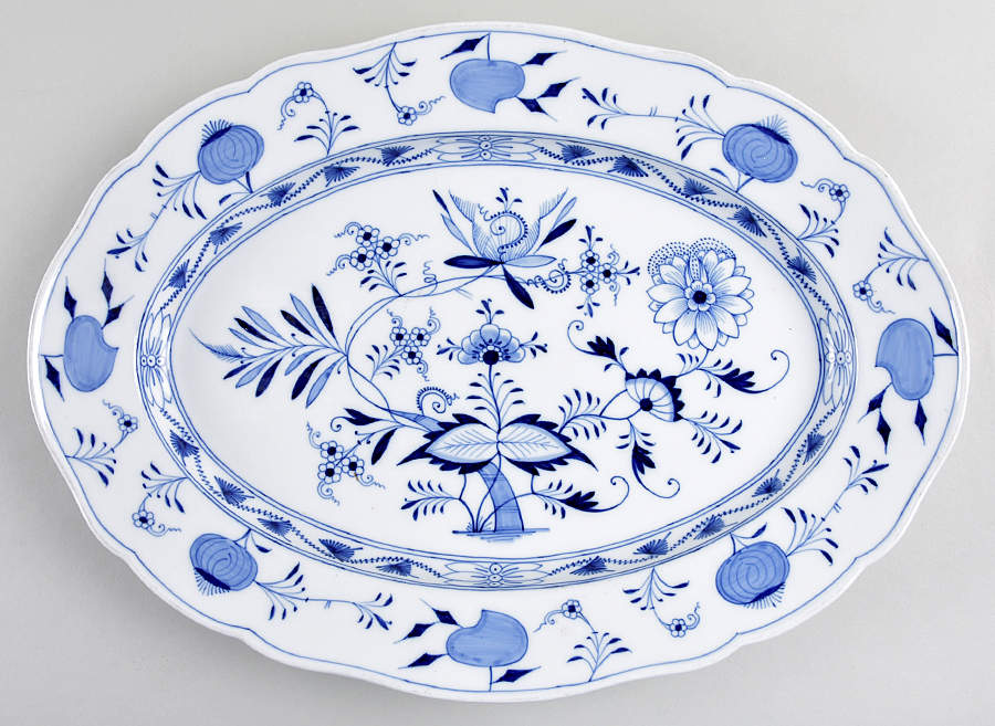 Blue Onion 16" Oval Serving Platter by Schoenau-1