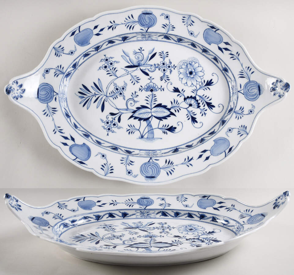 Blue Onion 20" Oval Serving Platter by Schoenau-1