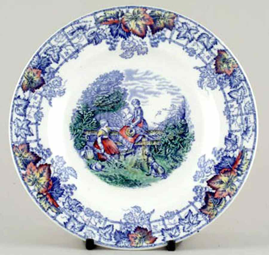 Byron Blue Multicolor (No Trim) Rim Soup Bowl by Spode-1