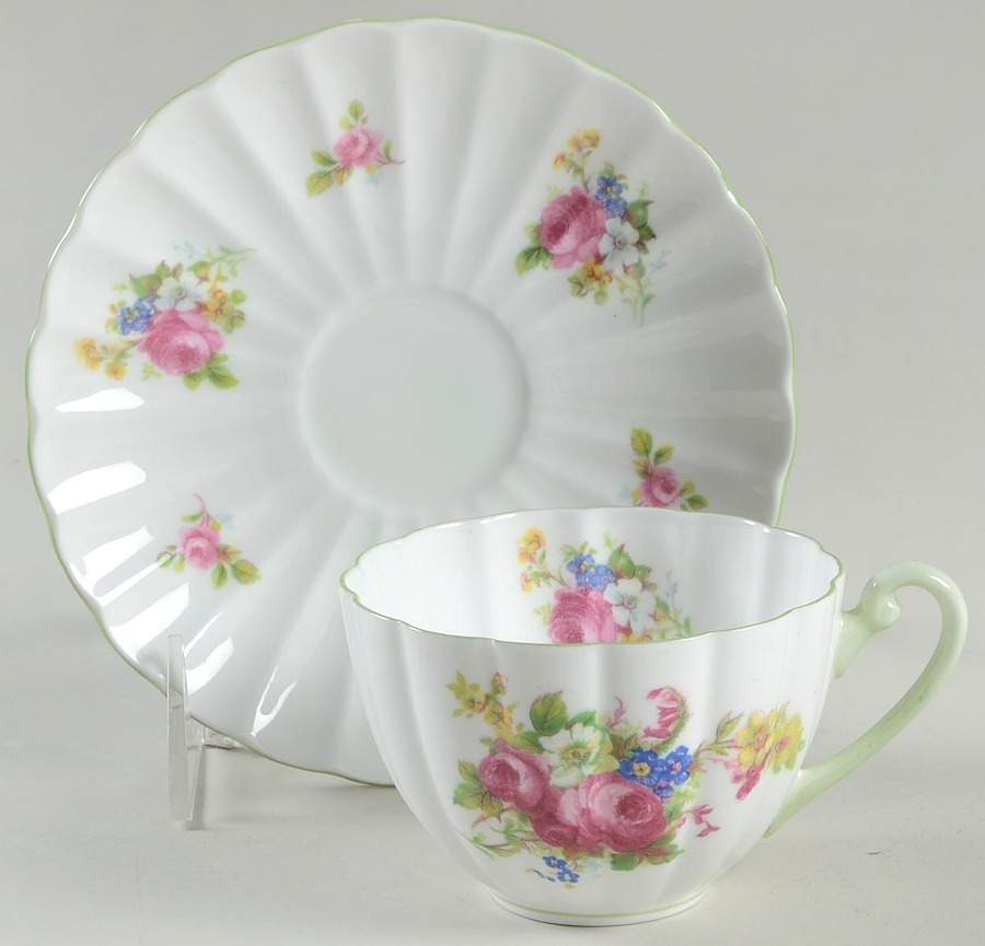 13240 (Ludlow) Flat Cup & Saucer Set by Shelley-1