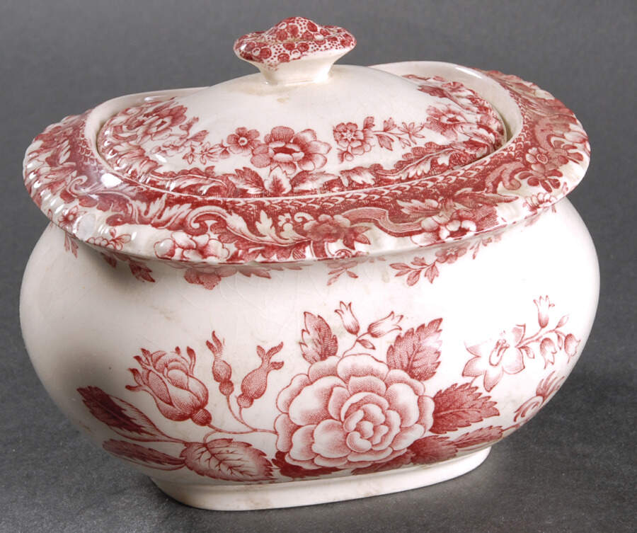 SP327 (Gadroon Shape) Sugar Bowl & Lid by Spode-1