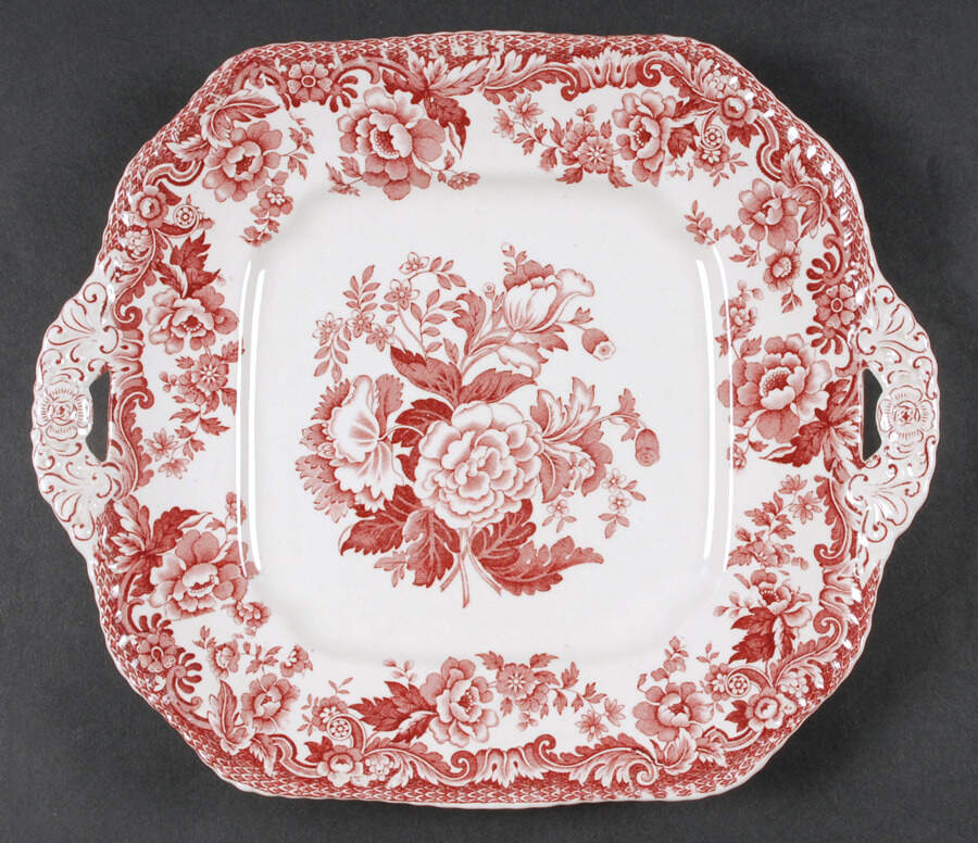 SP327 (Gadroon Shape) Square Handled Cake Plate by Spode-1