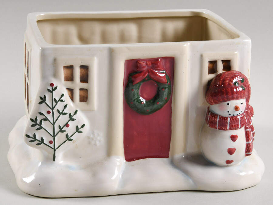 Winter Wishes House Cookie Jar No Lid by St Nicholas Square-1