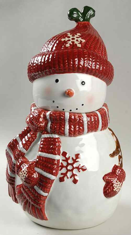 Winter Wishes Figural Cookie Jar & Lid by St Nicholas Square-1