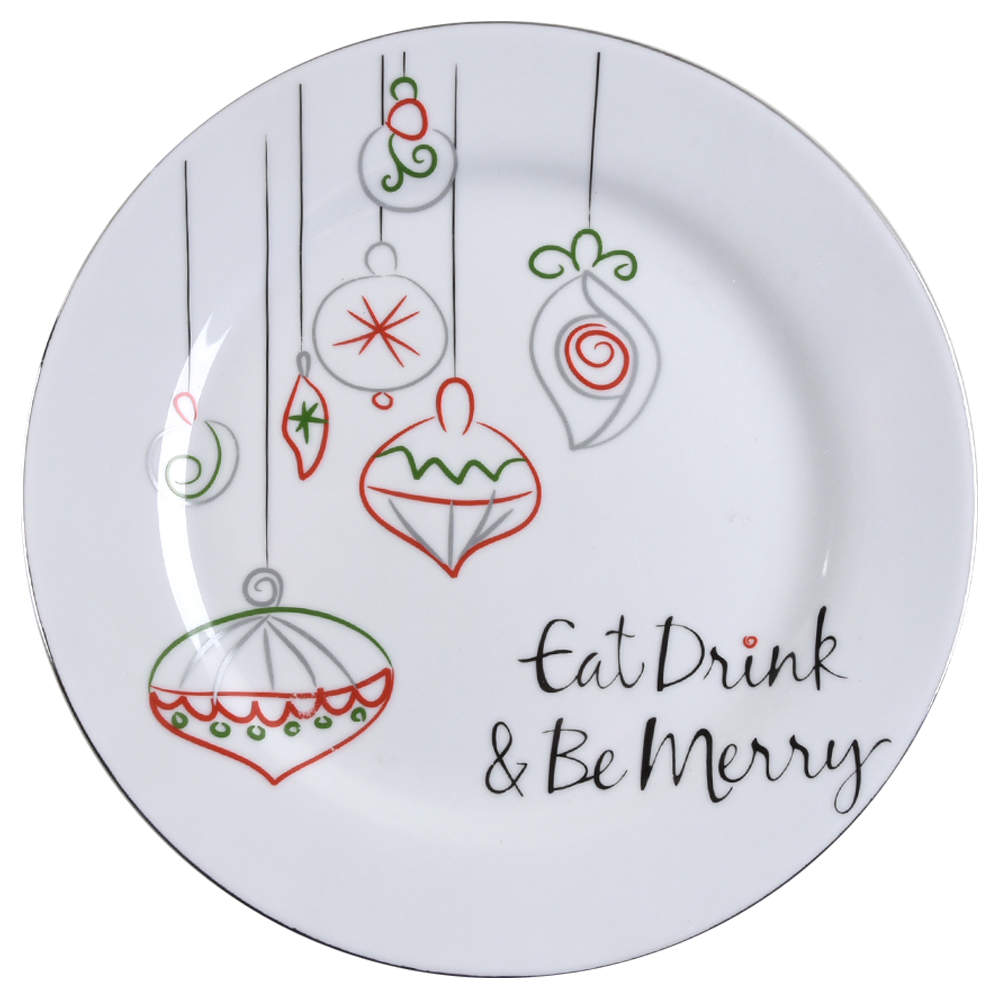 Eat, Drink & Be Merry Dinner Plate by St Nicholas Square-1