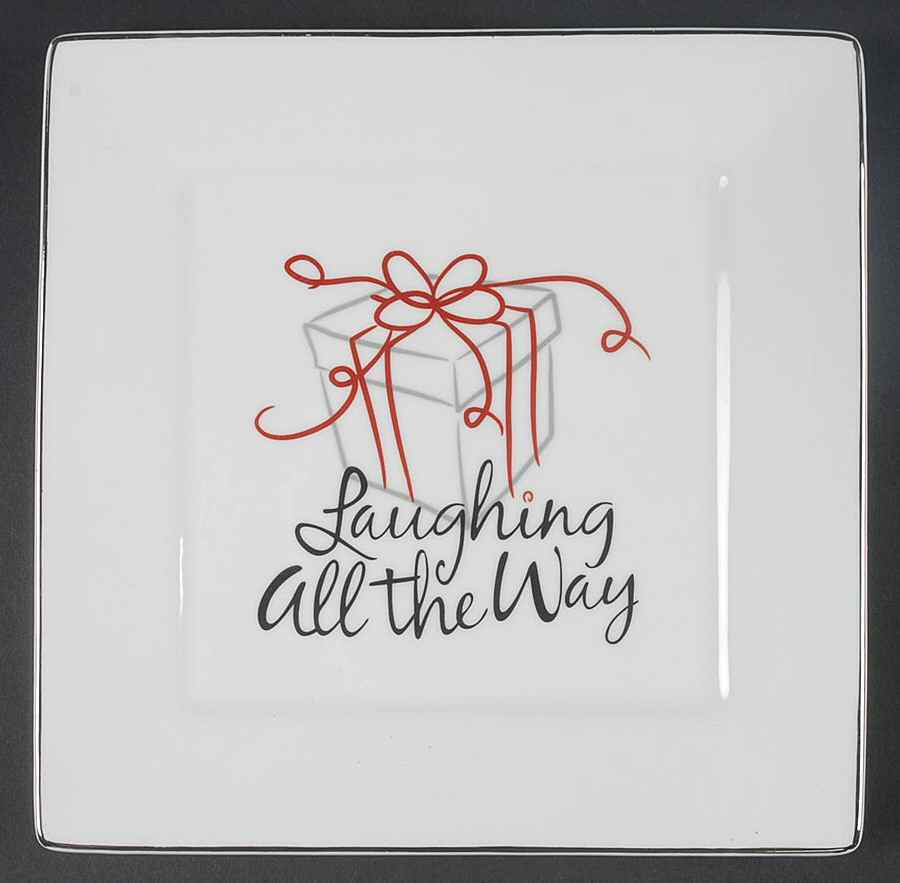 Eat, Drink & Be Merry Square Salad Plate by St Nicholas Square-1