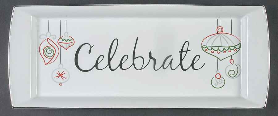 Eat, Drink & Be Merry 13" Rectangular Tray by St Nicholas Square-1