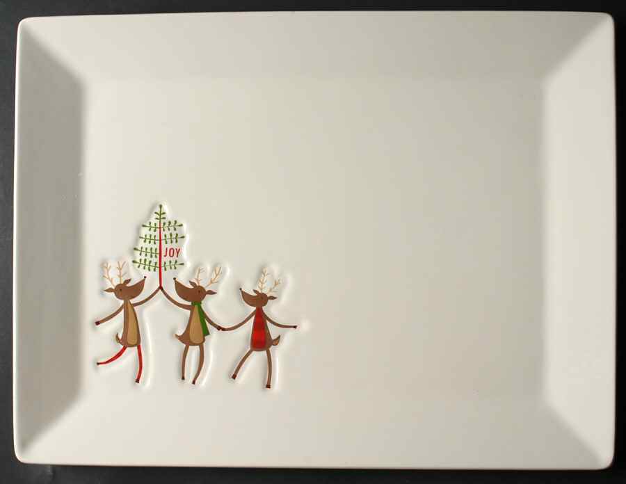 Reindeer Games 16" Rectangular Serving Platter by St Nicholas Square-1