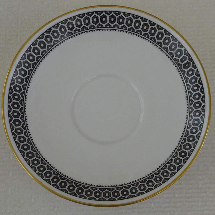 Honeycomb Black and White Saucer by Spode-1