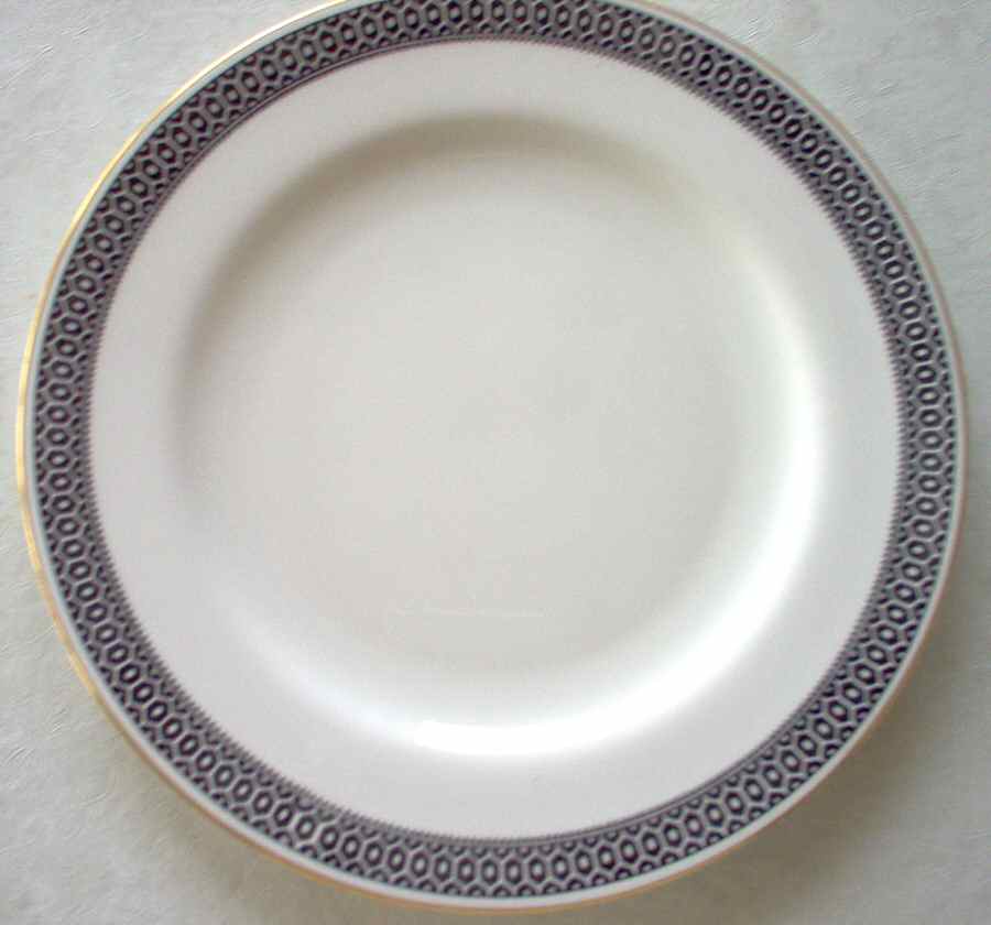 Honeycomb Black and White Rim Soup Bowl by Spode-1