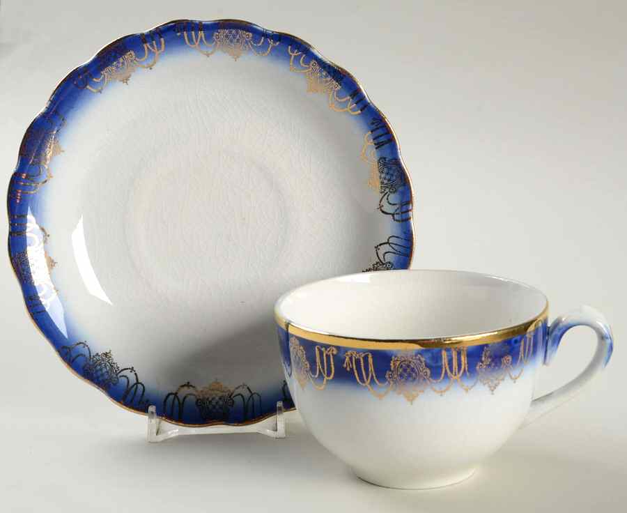 STR123 Flat Cup & Saucer Set by Sterling China (USA)-1