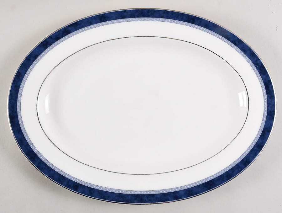 Blue Marble 14" Oval Serving Platter by St Andrews-1