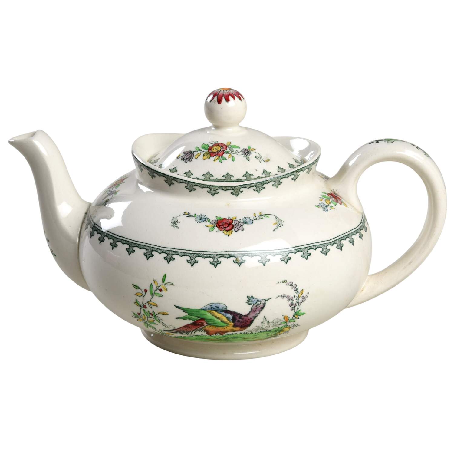 Vienna (Bird Center, Green) Mini Teapot & Lid by Spode-1