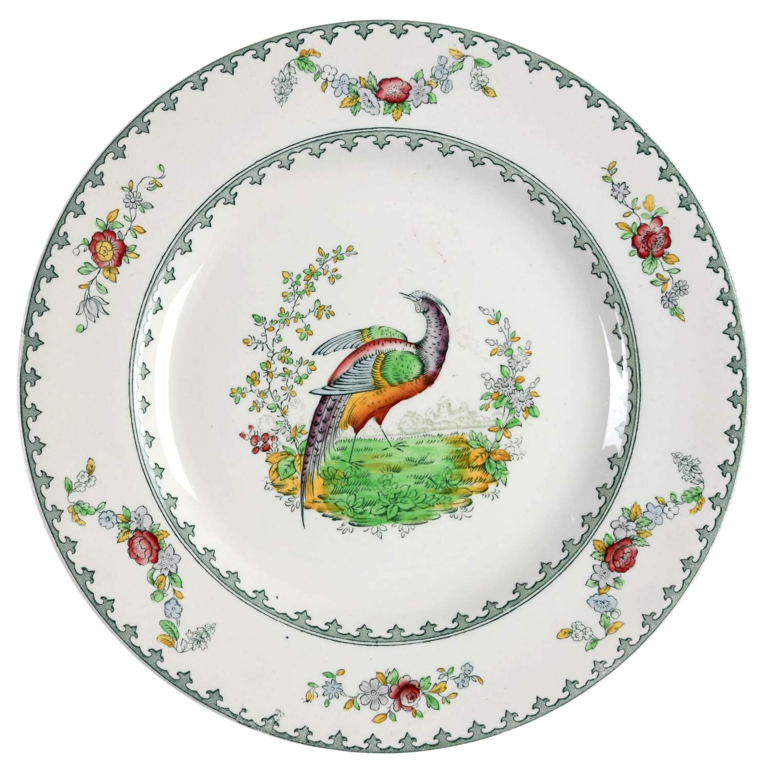 Vienna (Bird Center, Green) Luncheon Plate by Spode-1