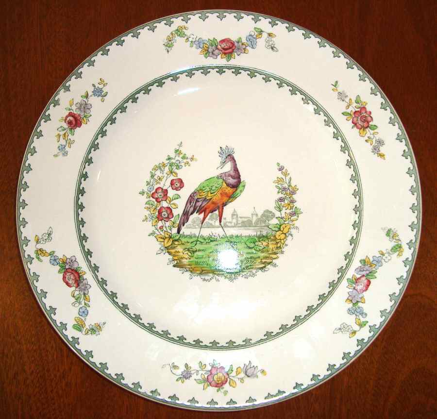 Vienna (Bird Center, Green) Dinner Plate by Spode-1