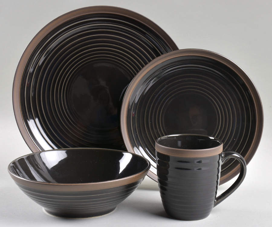 Charisma Black 4 Piece Place Setting by Sango-1
