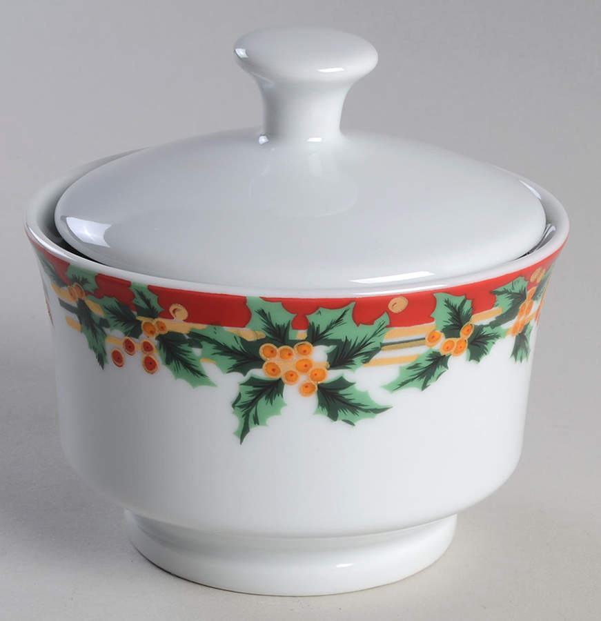 Poinsettia Sugar Bowl & Lid by Sunflower-1