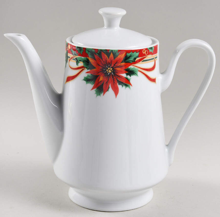 Poinsettia Coffee Pot & Lid by Sunflower-1