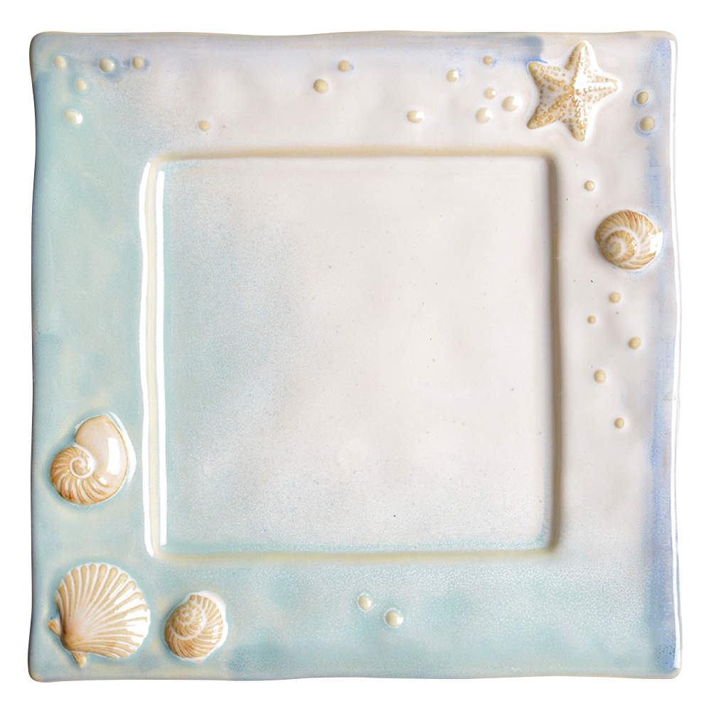 Seaside Aqua Square Salad Plate by Sonoma Home-1
