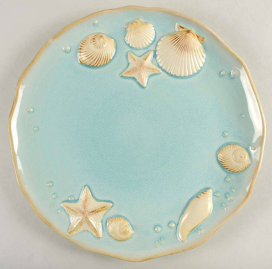 Seaside Aqua 14" Chop Plate (Round Platter) by Sonoma Home-1