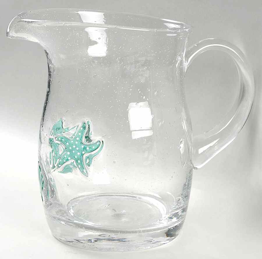 Seaside Aqua 72 Oz Glassware Pitcher by Sonoma Home-1