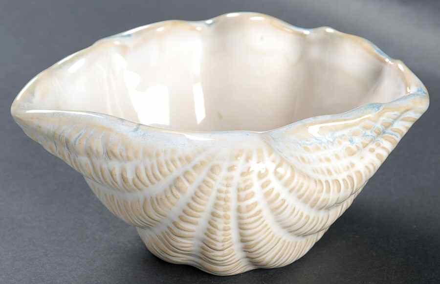 Seaside Aqua Shell Shaped Oatmeal Bowl by Sonoma Home-1