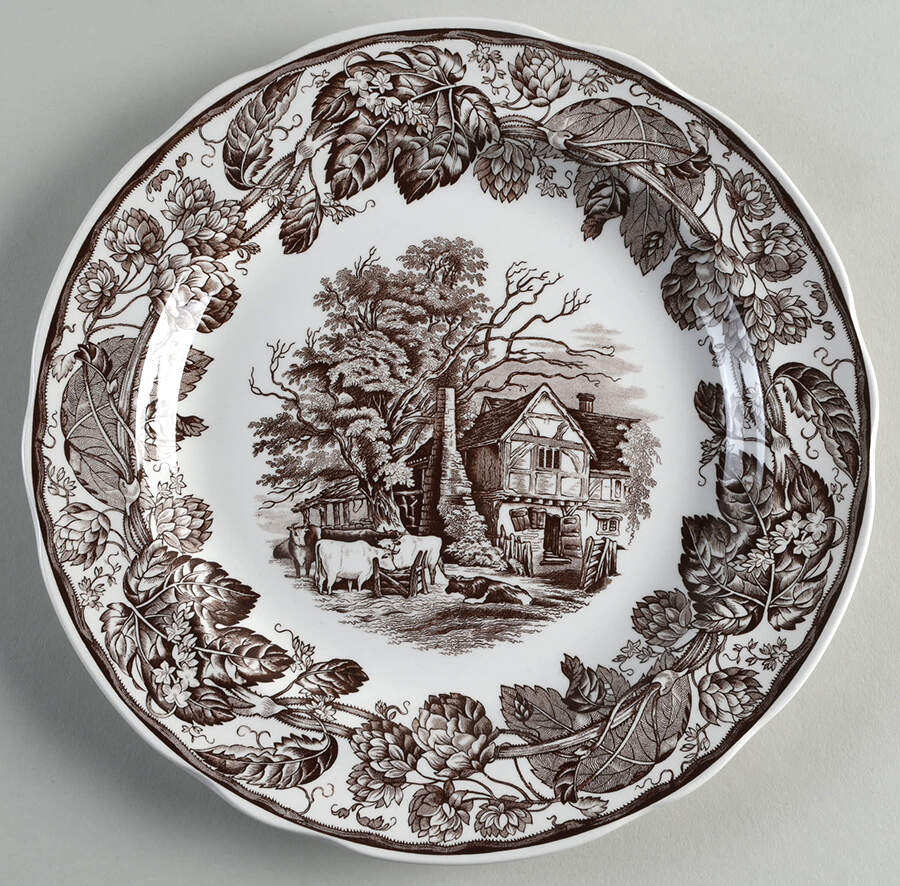 Duncan Scenes Brown Dinner Plate by Spode-1
