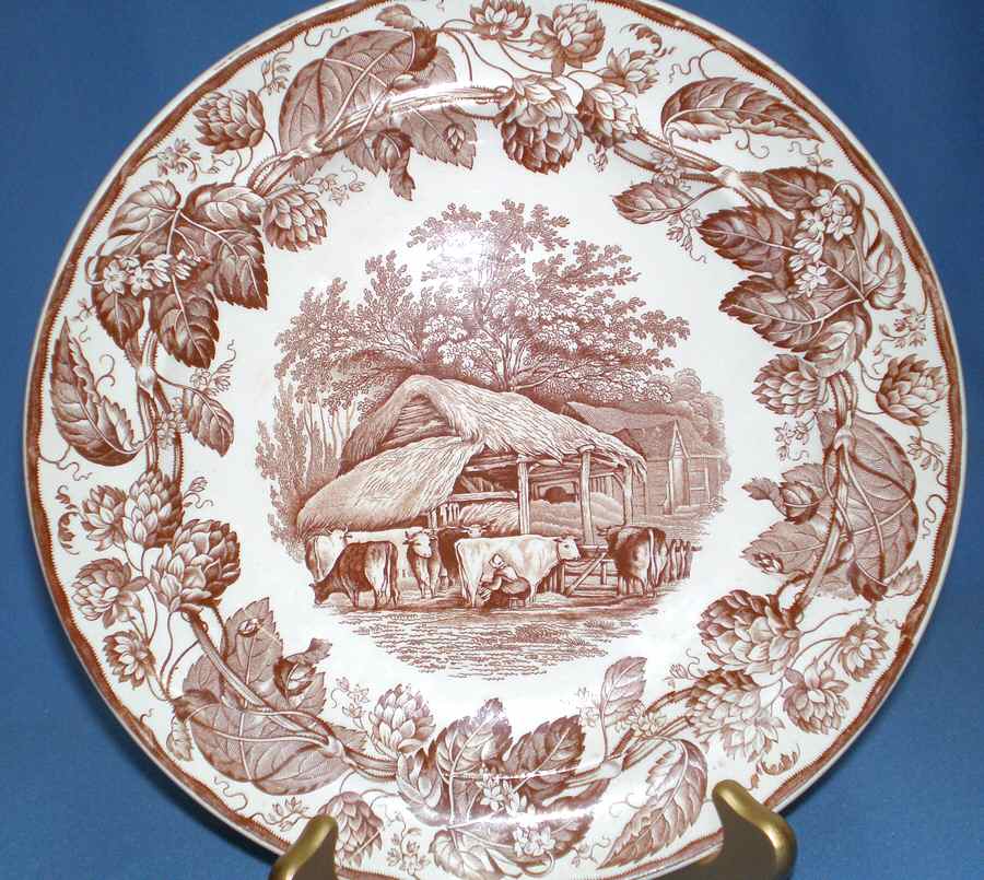 Duncan Scenes Brown Dinner Plate by Spode-1