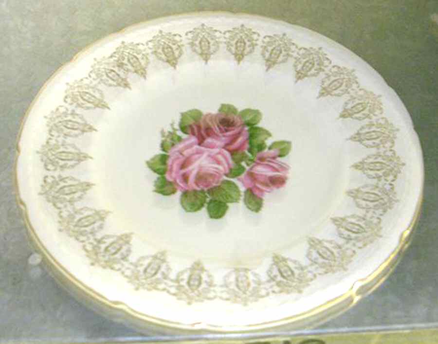 Golden Rose Dinner Plate by Swinnertons-1