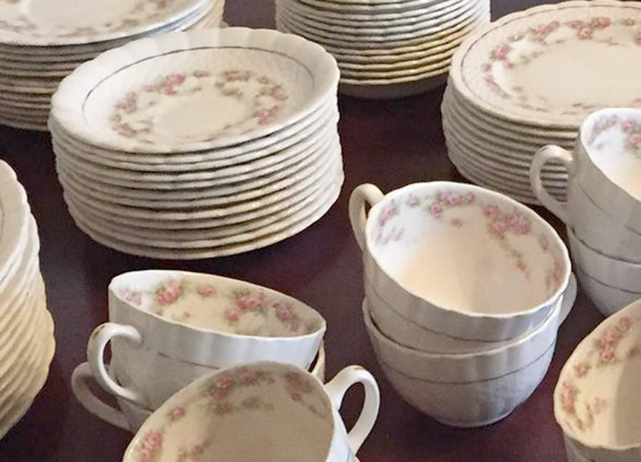 Rambler Rose Flat Cup & Saucer Set by Simpsons-1