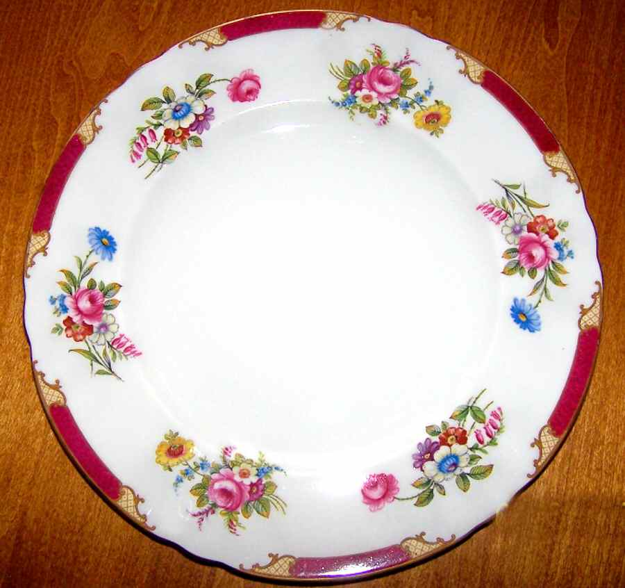 Maroon Princess Dinner Plate by Shelley-1