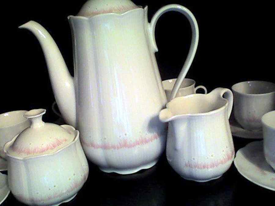 Jasmin Pink White Flat Cup & Saucer Set by Seltmann-1