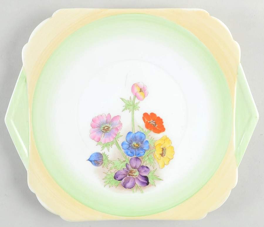 Anemone Bunch Handled Cake Plate by Shelley-1