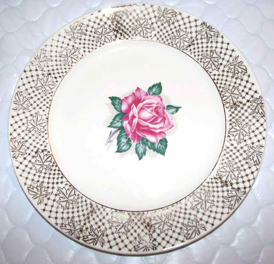 Rose Limoges Dinner Plate by Sovereign Potters-1