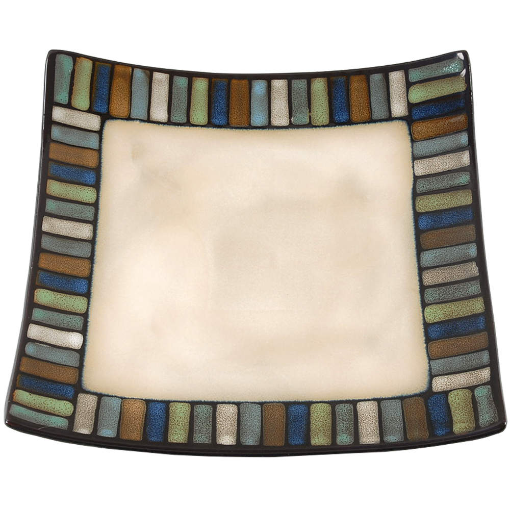 Vallejo Blue Square Accent Luncheon Plate by Sonoma Home-1