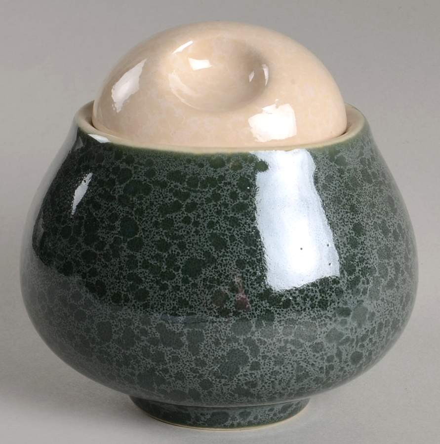 Malibu Green Sugar Bowl & Lid by Sango-1