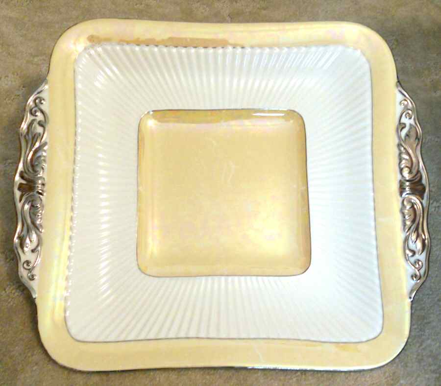 SEB139 Square Handled Cake Plate by Sebring Pottery-1