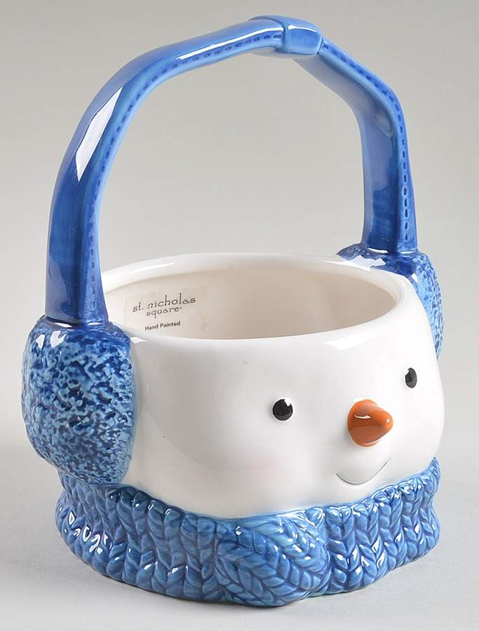 Let It Snow Figural Basket with Handle by St Nicholas Square-1