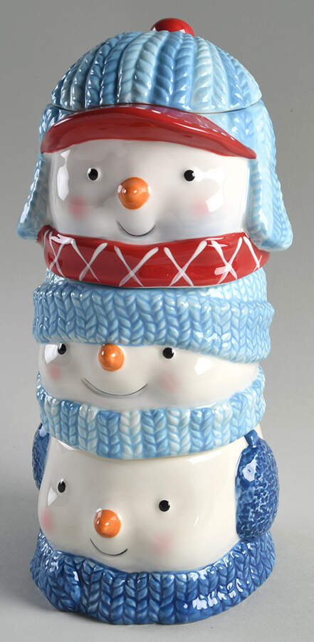 Let It Snow (4 Piece) Figural Stacking Set (3 Bowls & Lid) by St Nicholas Square-1