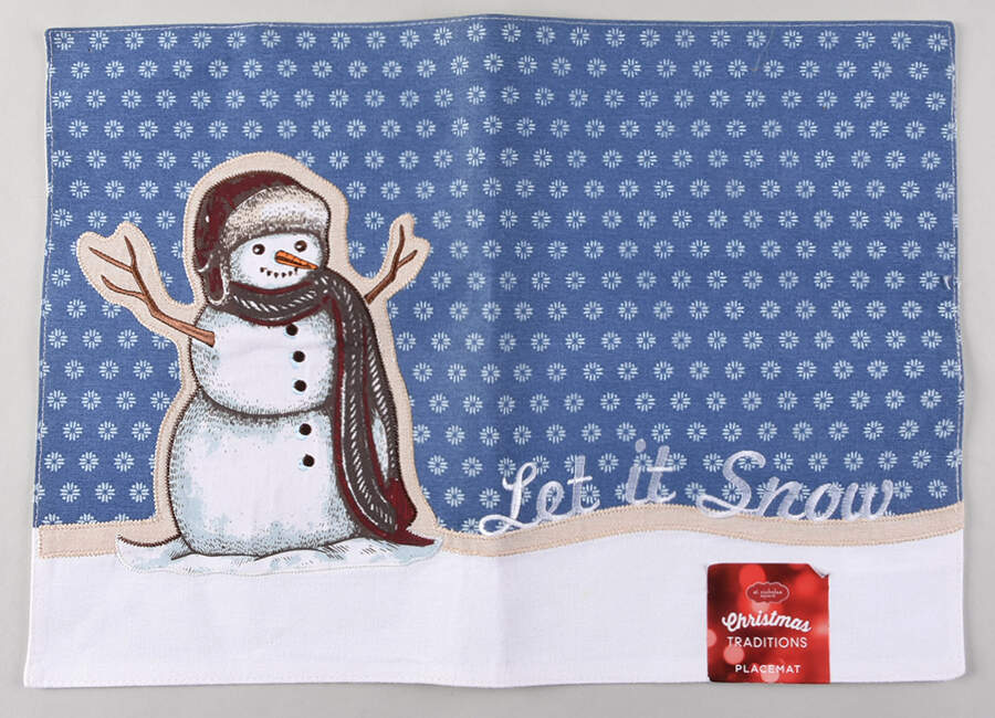 Let It Snow Rectangular Cloth Placemat by St Nicholas Square-1