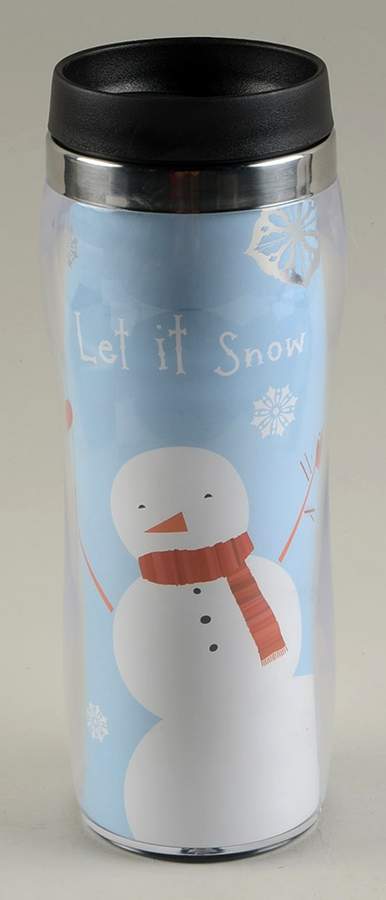 Let It Snow Travel Mug & Plastic Lid by St Nicholas Square-1