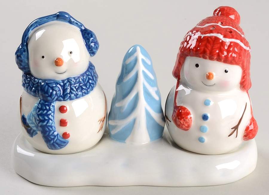 Let It Snow Figural Salt and Pepper Tray Set by St Nicholas Square-1