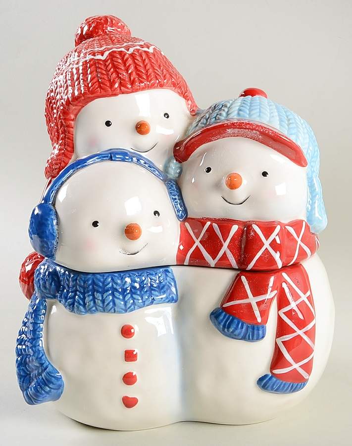 Let It Snow Figural Cookie Jar & Lid by St Nicholas Square-1