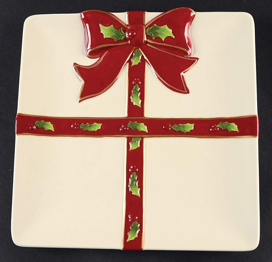 Holly Jolly 9" Square Tray by St Nicholas Square-1